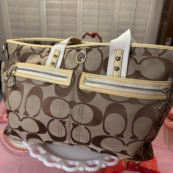 Coach Handbags - New! Coach Brown Canvas Diaper Bag